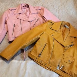 Zara basic faux leather jackets